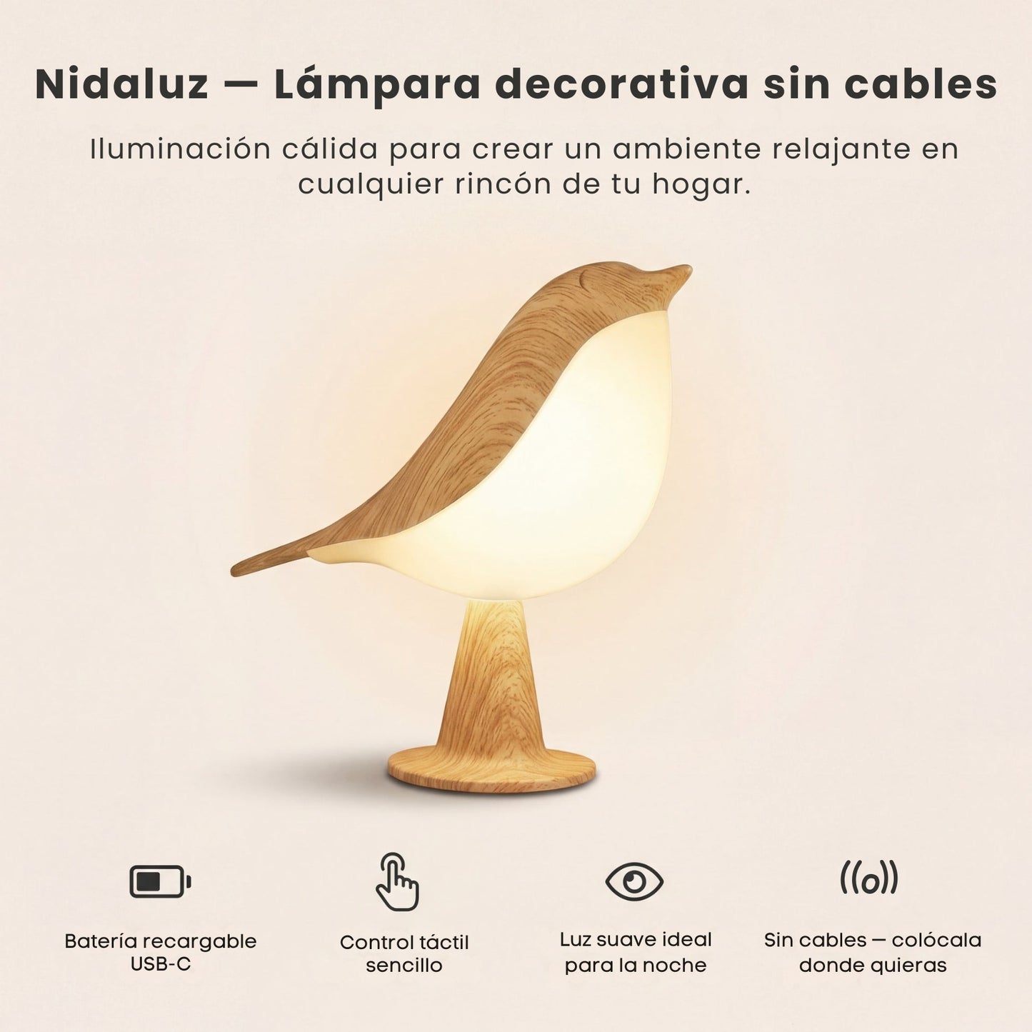Nidaluz – Lámpara de Mesita